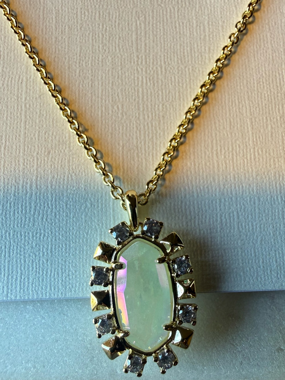 Kendra Scott Shanley Gold Iridescent Short Pendant Necklace - NWT